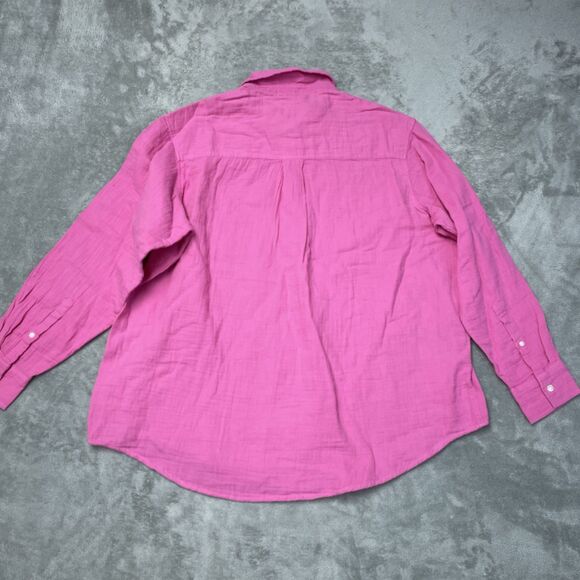 GAP Women's L Blouse Pink Cotton H1111 - Picture 7 of 8
